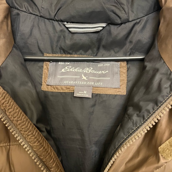 Eddie Bauer Men's Brown Puffer Jacket - Picture 4 of 5